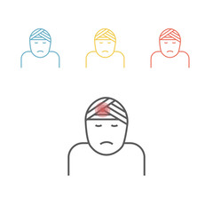 Head Injury line icon. Vector illustration for websites.