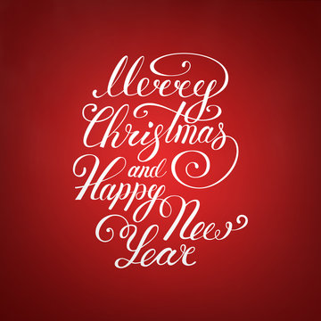 Merry Christmas Text .Happy New Year vector illustration lettering design EPS 10. Christmas card