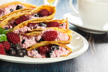 Delicious tasty homemade traditional crepes