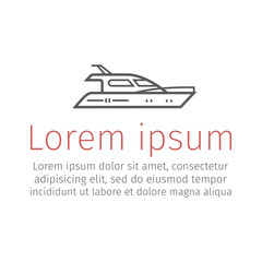 Yacht. Line icon. Vector sign.