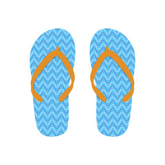 Colour flip flops in flat design. Vector illustration