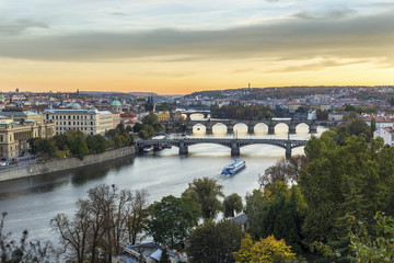 Prague bridges view