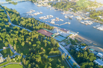 Aerial view of the berth for yachts