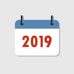 Calendar icon 2019. Vector illustration.