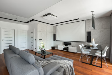 Sofa, dining table and chairs
