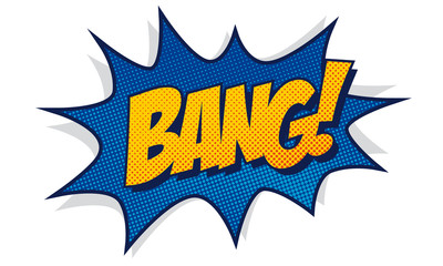 Comic Knall BANG! Blau Orange