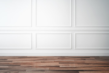 Modern bright interiors empty room. 3D rendering illustration