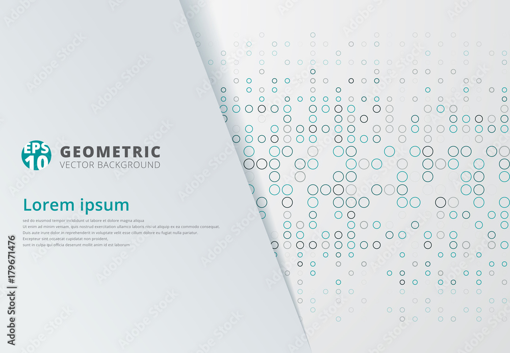 Poster abstract technology background with blue border squares pattern