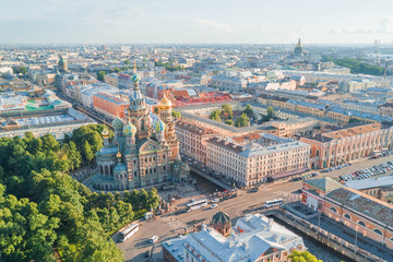 Church of the Savior on Spilled Blood in Saint Petersburg, Russia, top view