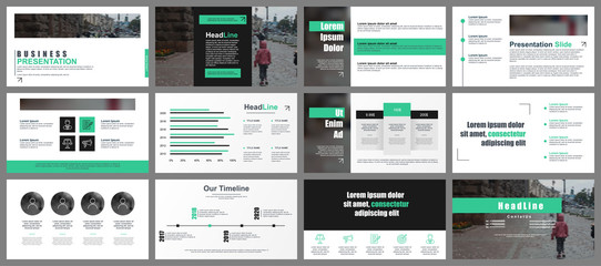 Fototapeta na wymiar Business presentation slides templates from infographic elements. Can be used for presentation, flyer and leaflet, brochure, corporate report, marketing, advertising, annual report, banner, booklet.