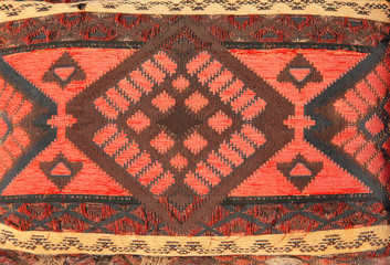 Texture of berber traditional wool pillow, Morocco, Africa