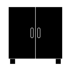 Cupboard or cabinet it is black icon .