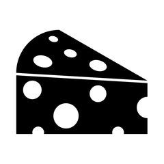 Piece cheese it is black icon .