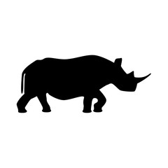 Rhinoceros it is black icon .