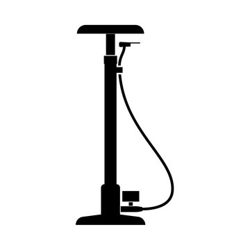 Bicycle pump it is black icon .