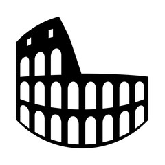 Naklejka premium Koloseum to czarna ikona.