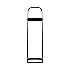 Thermos or vacuum flask black icon .