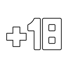 Fototapeta premium Plus eighteen +18 black icon .