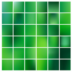 Abstract nature blurred background. Green gradient backdrop with sunlight. Ecology concept for your graphic design, banner or poster. Vector illustration.