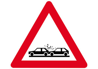 Schild Achtung Auffahrunfall