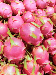 Pile of Dragon Fruits in the fruit market