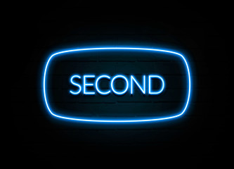 Second  - colorful Neon Sign on brickwall