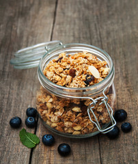 homemade granola in jar