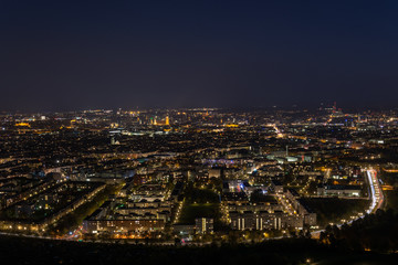 Fototapeta na wymiar Munich, Germany at night from the Olympic tower