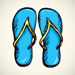 Slippers. Vector drawing