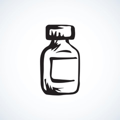 Bottle with tablets. Vector drawing