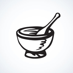 Pharmaceutical bowl. Vector drawing