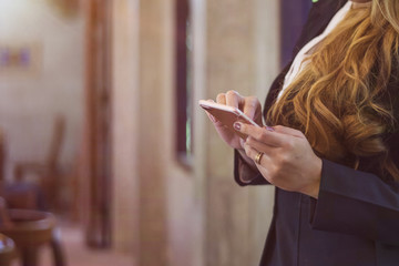 Obraz premium Women use mobile phone