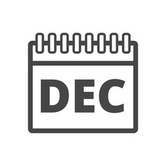 December calendar icon, Calendar sign,  December month symbol