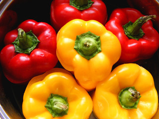 Red and yellow peppers