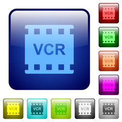VCR movie standard color square buttons