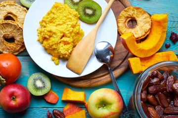 Vegetable food, dates, apples, pomegranates, persimmons and other