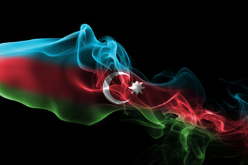 Azerbaijan smoke flag