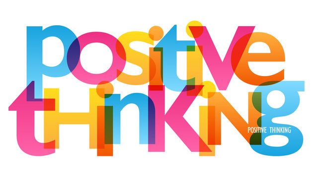 POSITIVE THINKING Colourful Vector Letters Icon