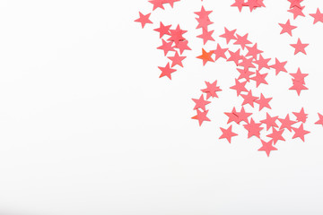 Red stars decoration on white background