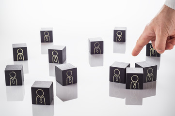 Selection and analysis candidate on work. Choice resume, business recruitment. HR manager is...