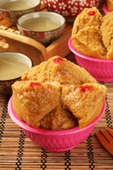 Steamed sponge cake, for Chinese festival to progress and develop year over year                          