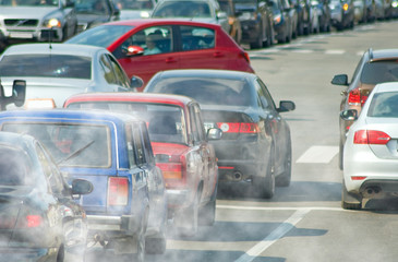 cars on the road in the city