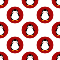 Snowman Seamless Pattern Background, Christmas Vector illustration