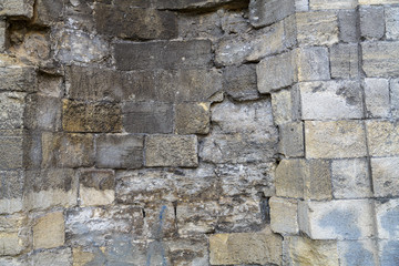 Fragment of the wall of masonry. Horizontal frame