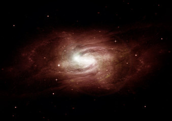 Stars, dust and gas nebula in a far galaxy