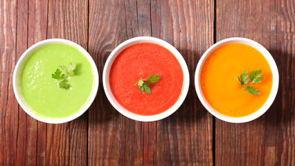 assorted bowl of soup
