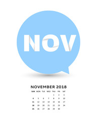 speech bubble calendar 2018, November