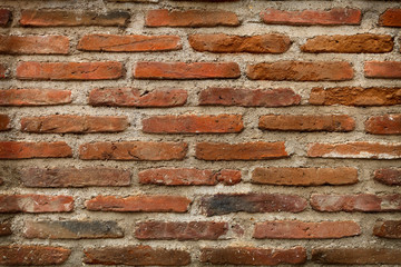 Detail of a red brick wall texture
