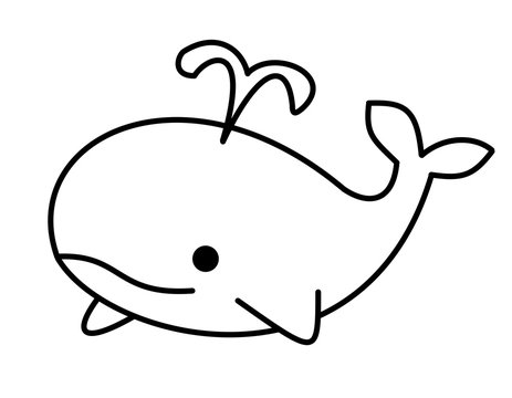 クジラ(線画、潮)