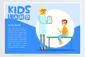 Boy talking with doctor about symptoms of his disease